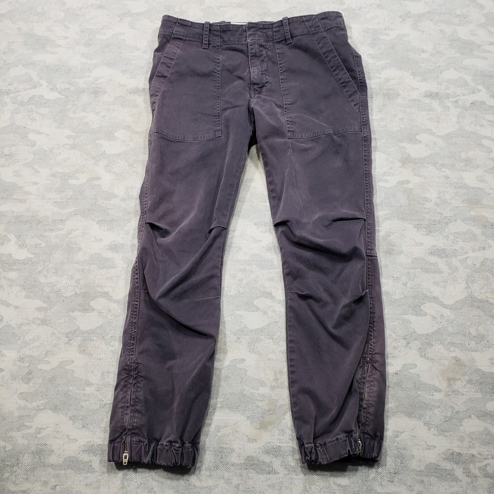 Nili Lotan Paris Pants Womens 2 Grey Charcoal  Ankle Zip Stretch Utility Cargo